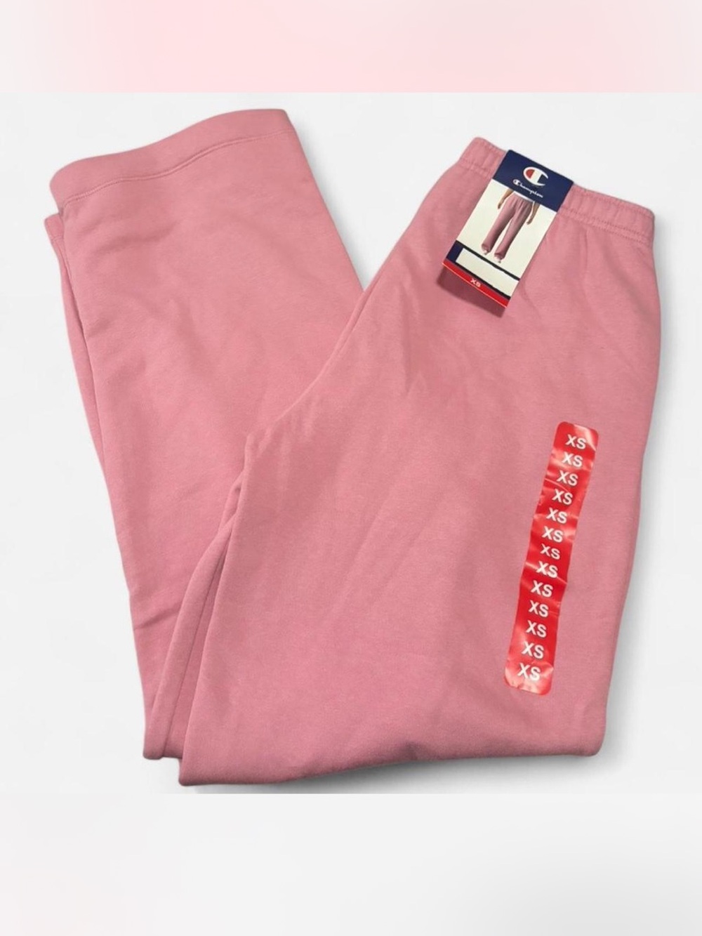 Champion Pink Fleece Sweatpants with Logo Tag